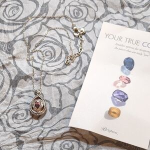 Brighton Silver Necklace with Purple Pendant